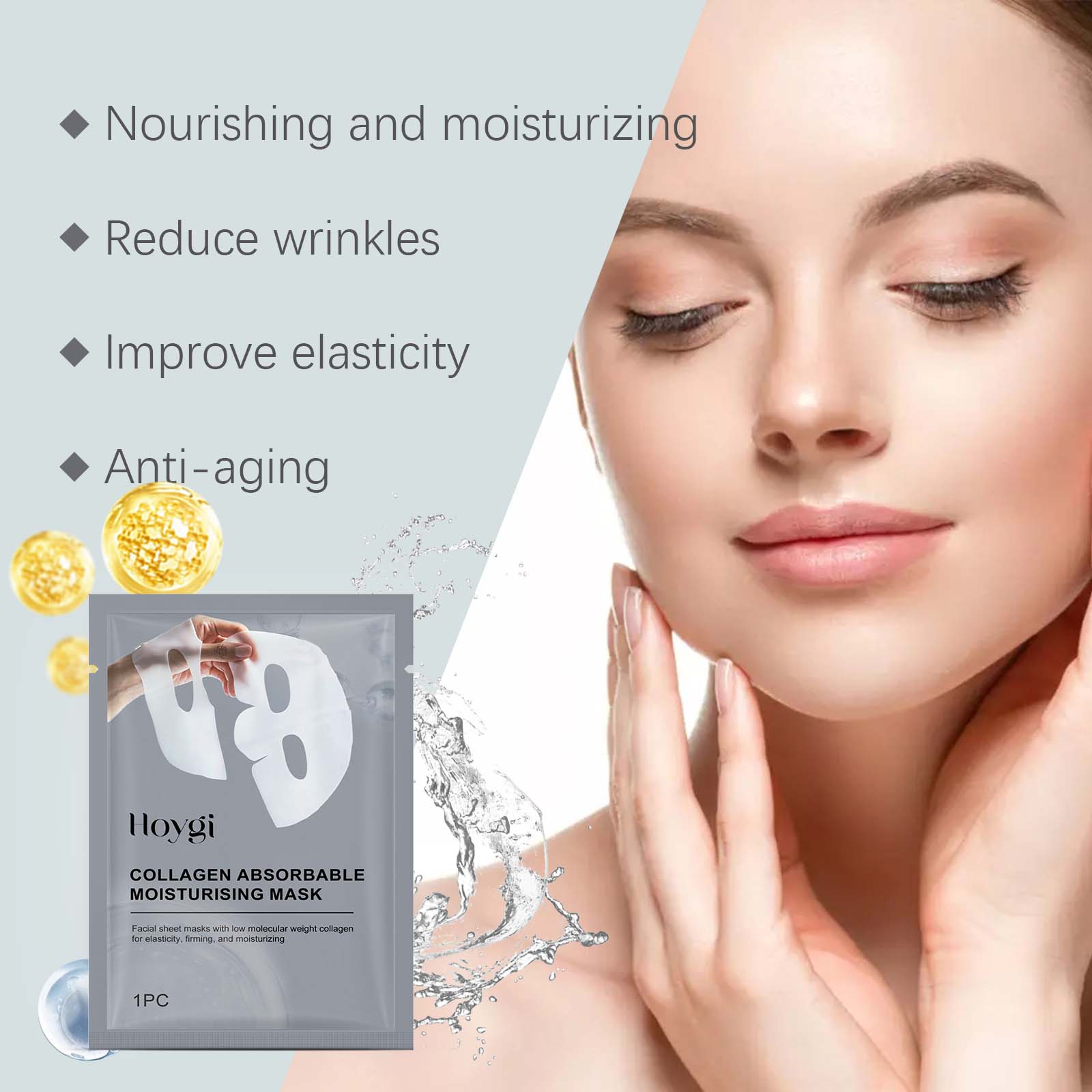 Collagen Sheet Mask - Collagen Patch Facial Mask Hydrating and