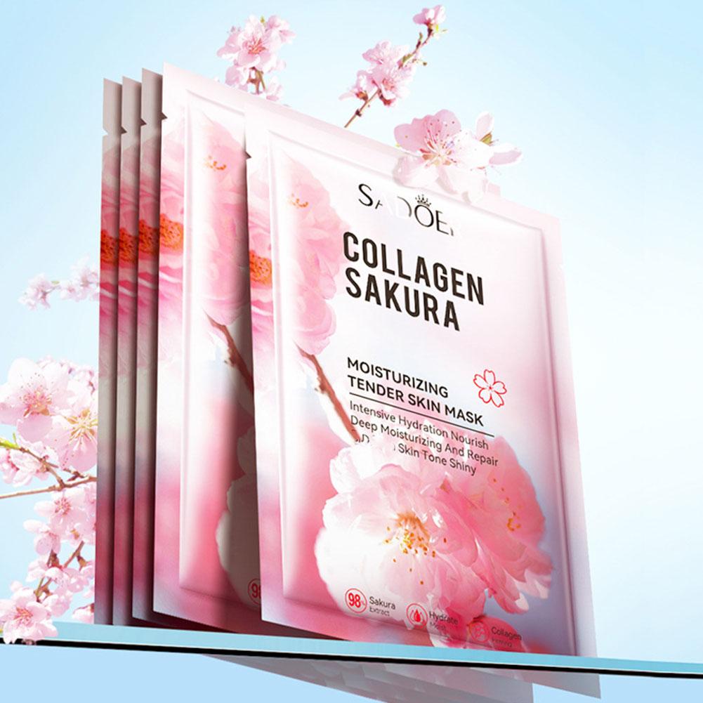 5Pcs Collagen Sakura Face Mask - đánh giá và giá Collagen Sheet Mask