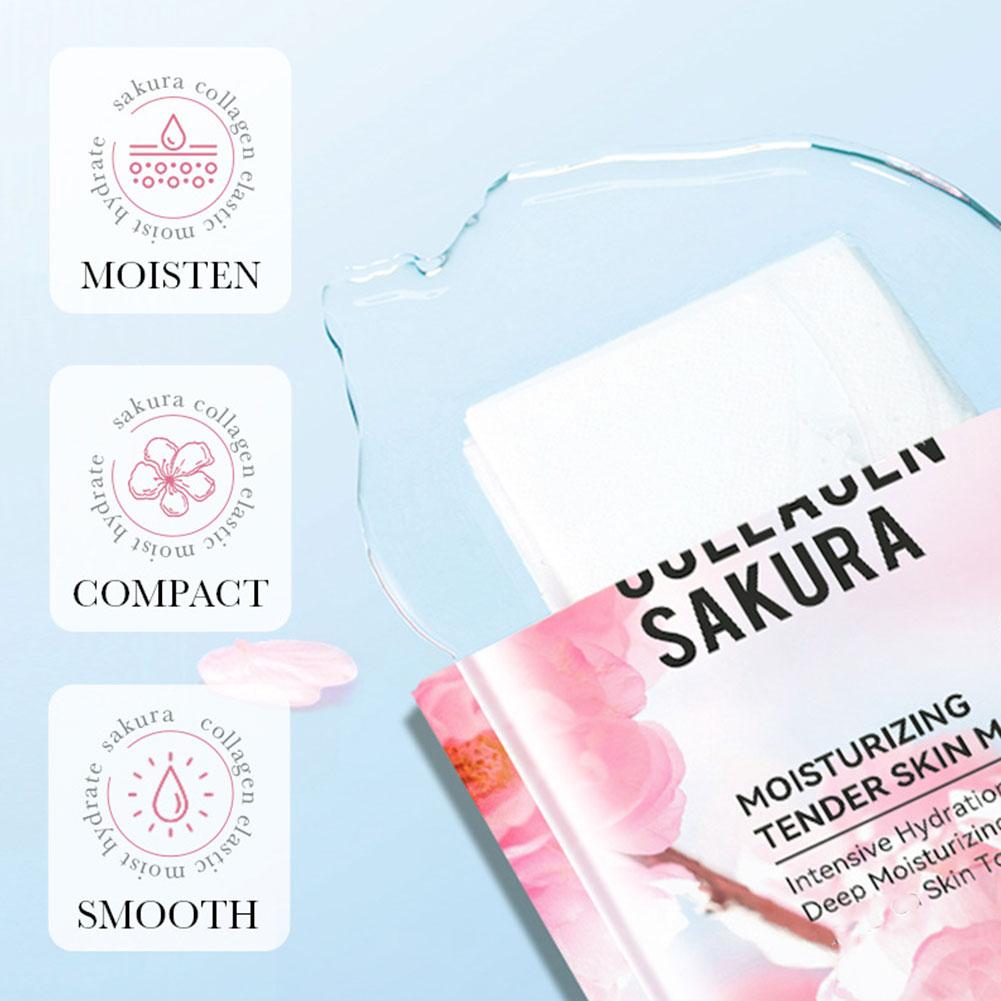5Pcs Collagen Sakura Face Mask - đánh giá và giá Collagen Sheet Mask