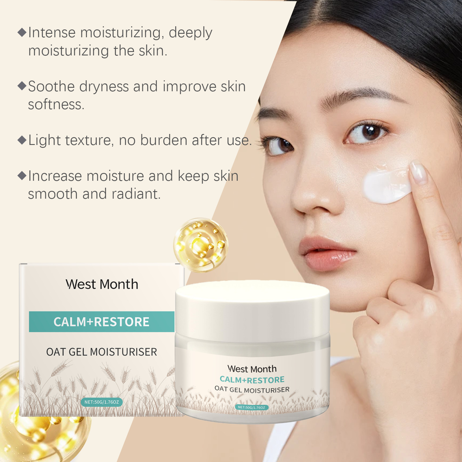 50g Oat Moisturizing Face Crea - đánh giá và giá Skincare Oat
